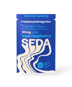Seda 7-hydroxymitragynine Chewable Tablet Blue Raspberry 30mg Per Tablet